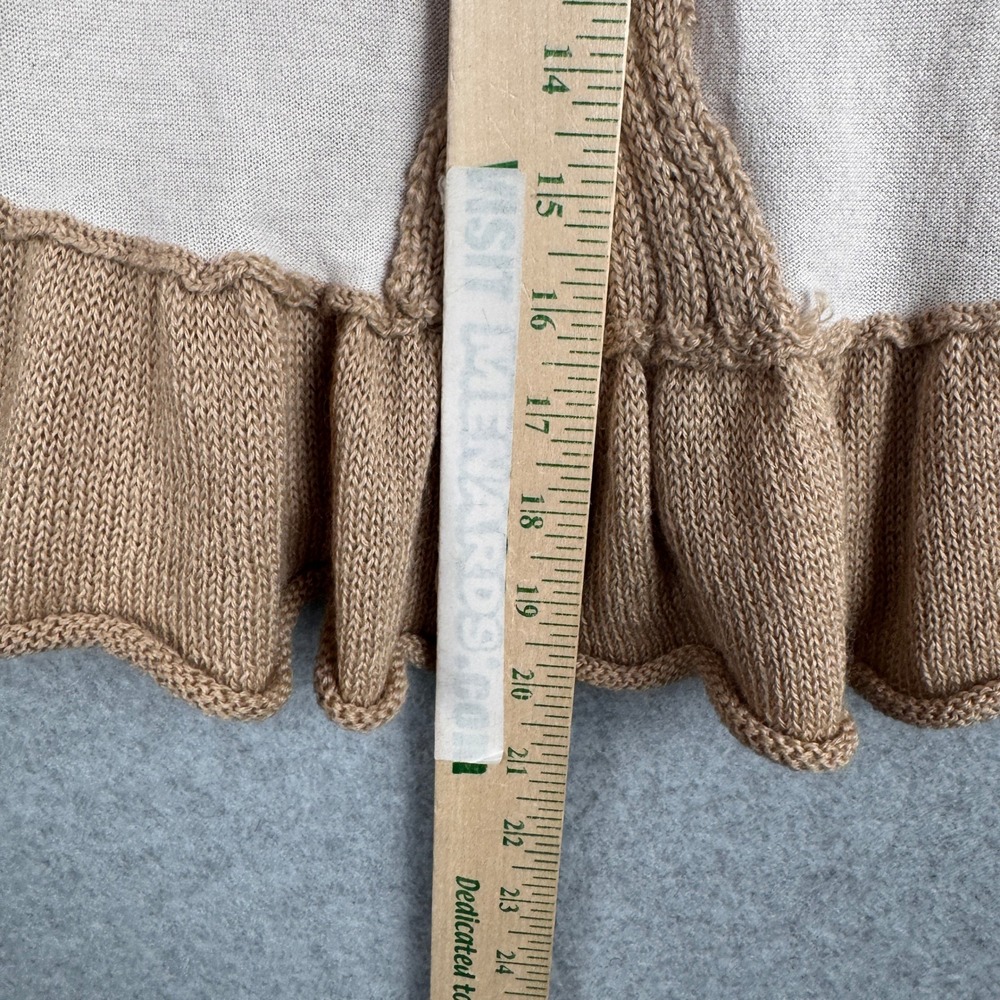 Moth Anthropologie Sweater Womens XS Beige Cowl Neck Peplum Cashmere Blend Knit - Picture 8 of 10